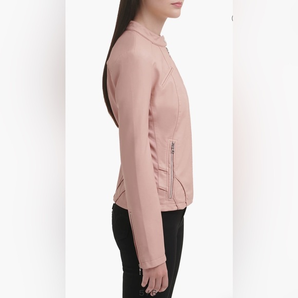 GUESS Faux Leather Y2K Racer Moto Jacket - Picture 4 of 14